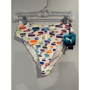 Bikini Bottoms Puma Beige With Multicolor Writing New Medium